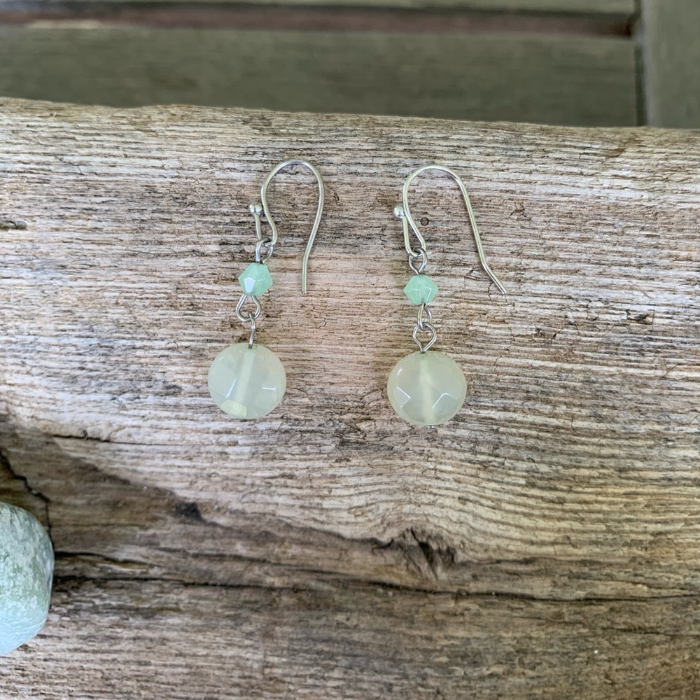 Mint bead earrings